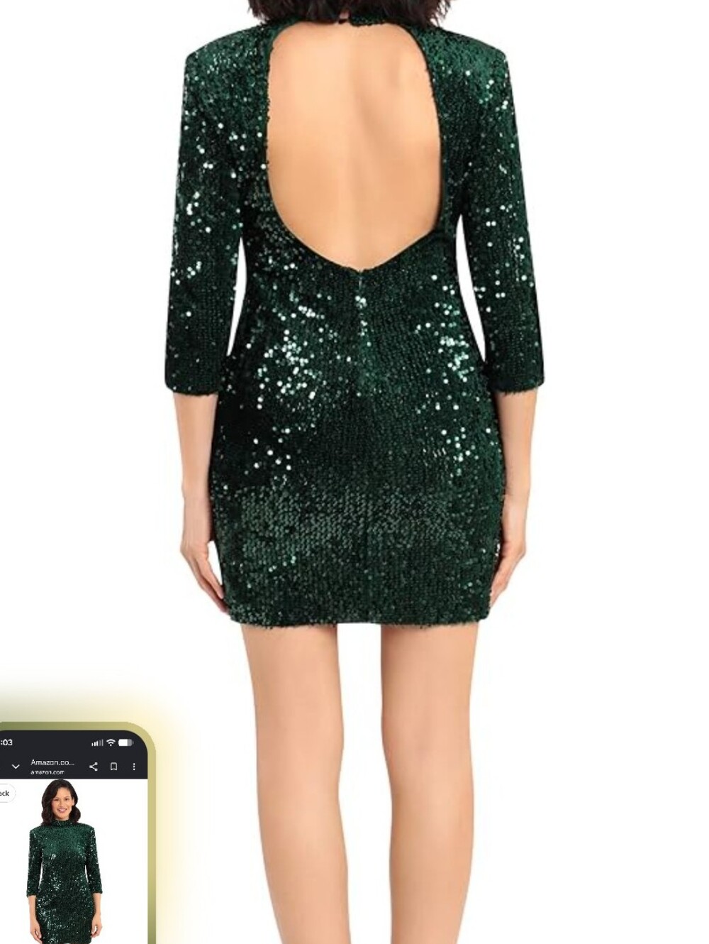 Donna Morgan Women's Emerald Sequin Long-Sleeve Dress Jacket - Picture 10 of 10